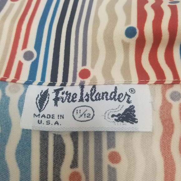 Vintage polyester squiggle lines button-up - Picture 2 of 2